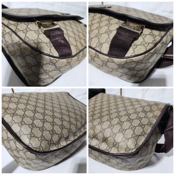 Authentic GUCCI GG Supreme Monogram Coated Canvas Messenger Bag Brown/Beige - Picture 8 of 15